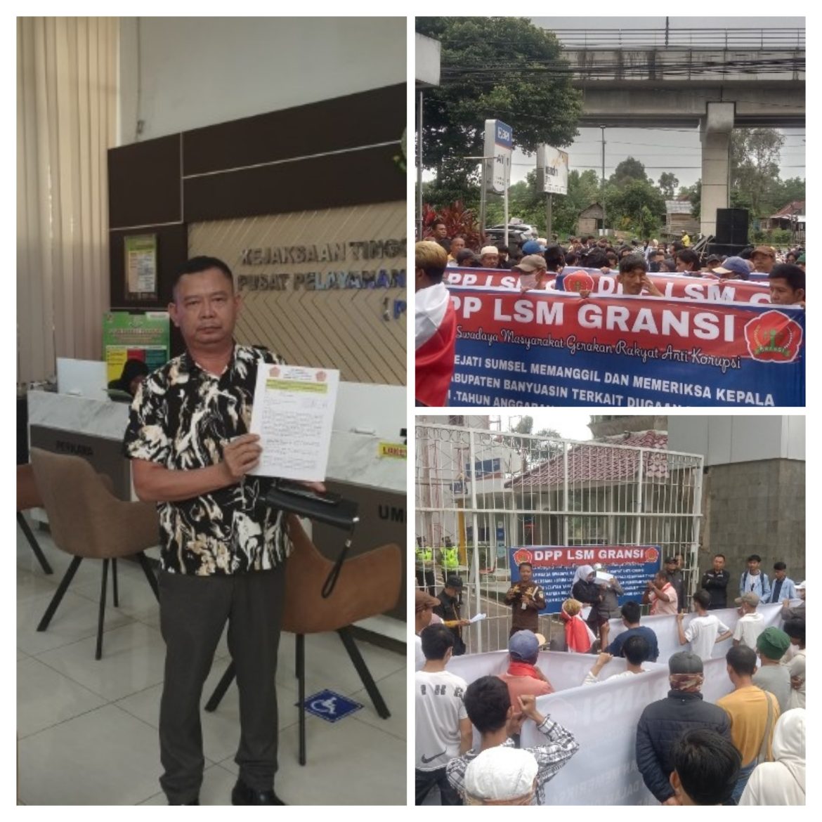 LSM Gransi Dan Sejumlah LSM Melaporkan Dugaan Penyimpangan Anggaran Dinas Sosial Muba Ke Kejati Sumsel