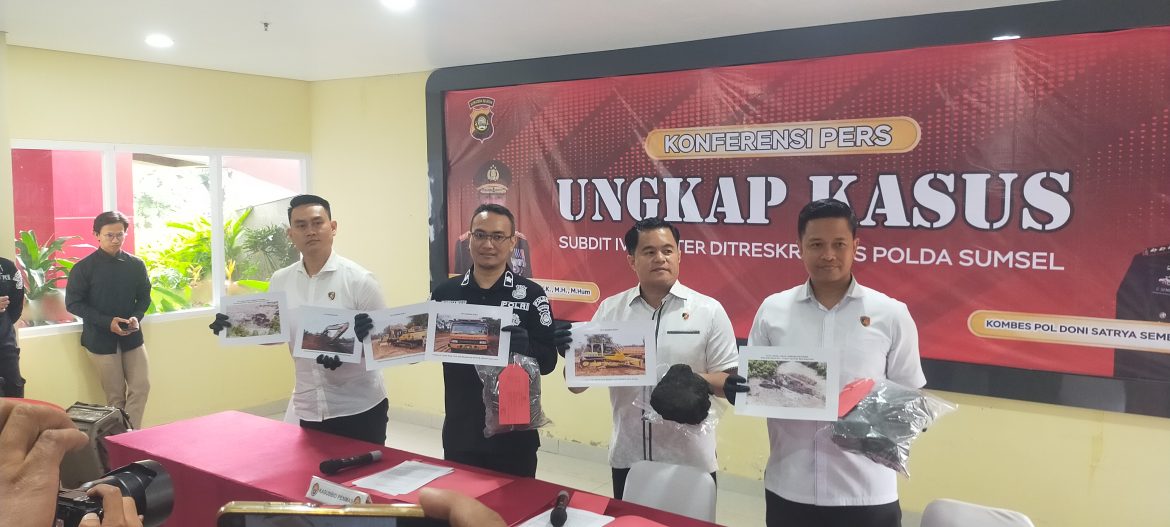 Ditreskrimsus Polda Sumsel Menangkap 2 Pelaku Penambangan Batubara Ilegal Di Muba