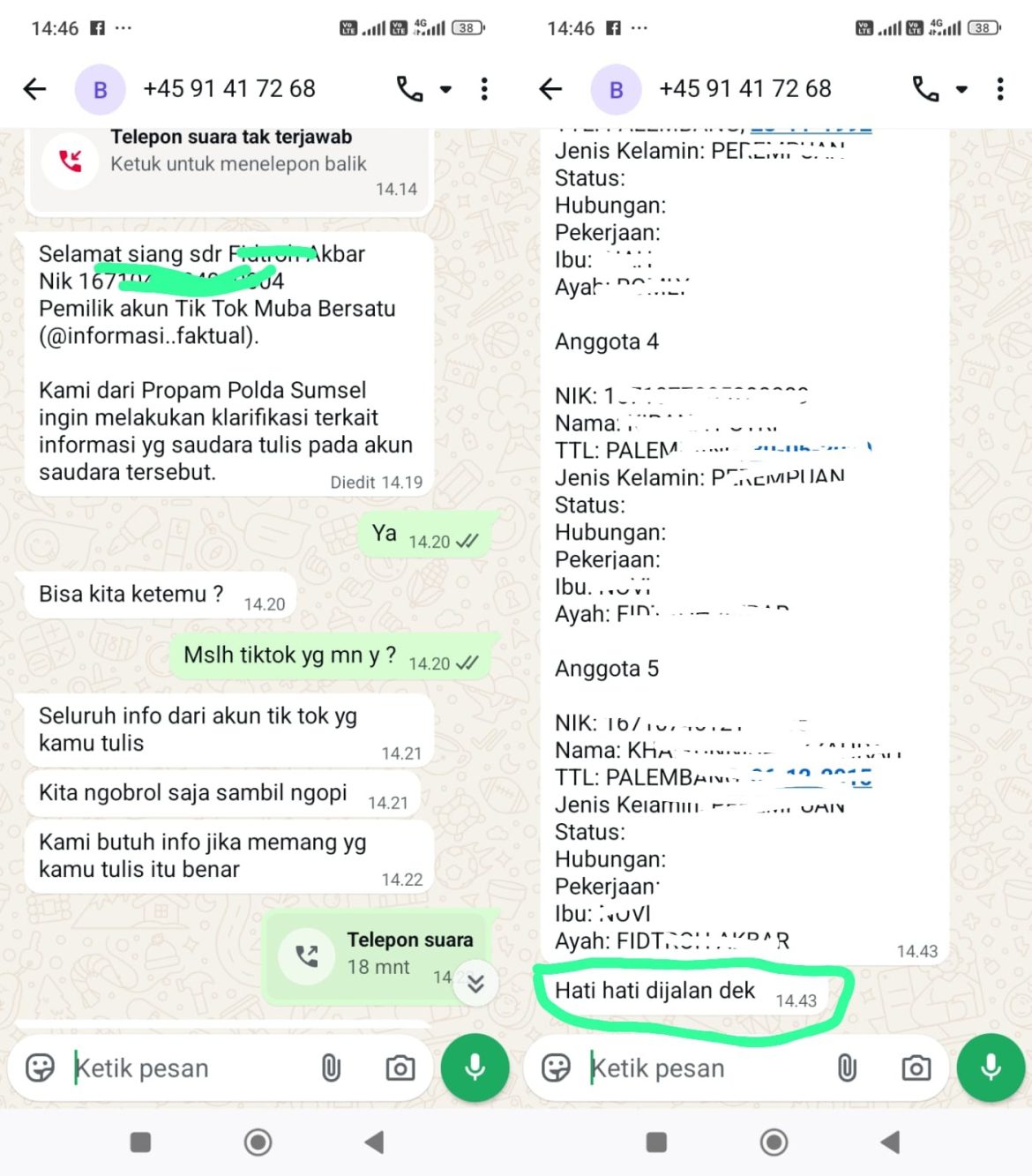 Diduga Oknum Yang Mengaku Aparat Teror Wartawan: Data Keluarga Disebar, Ancaman Fisik Mengintai”