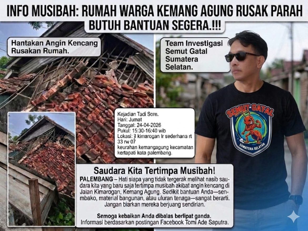 Semut Gatal Ajak Masyarakat Bantu Korban Angin Kencang di Kemang Agung Kertapati