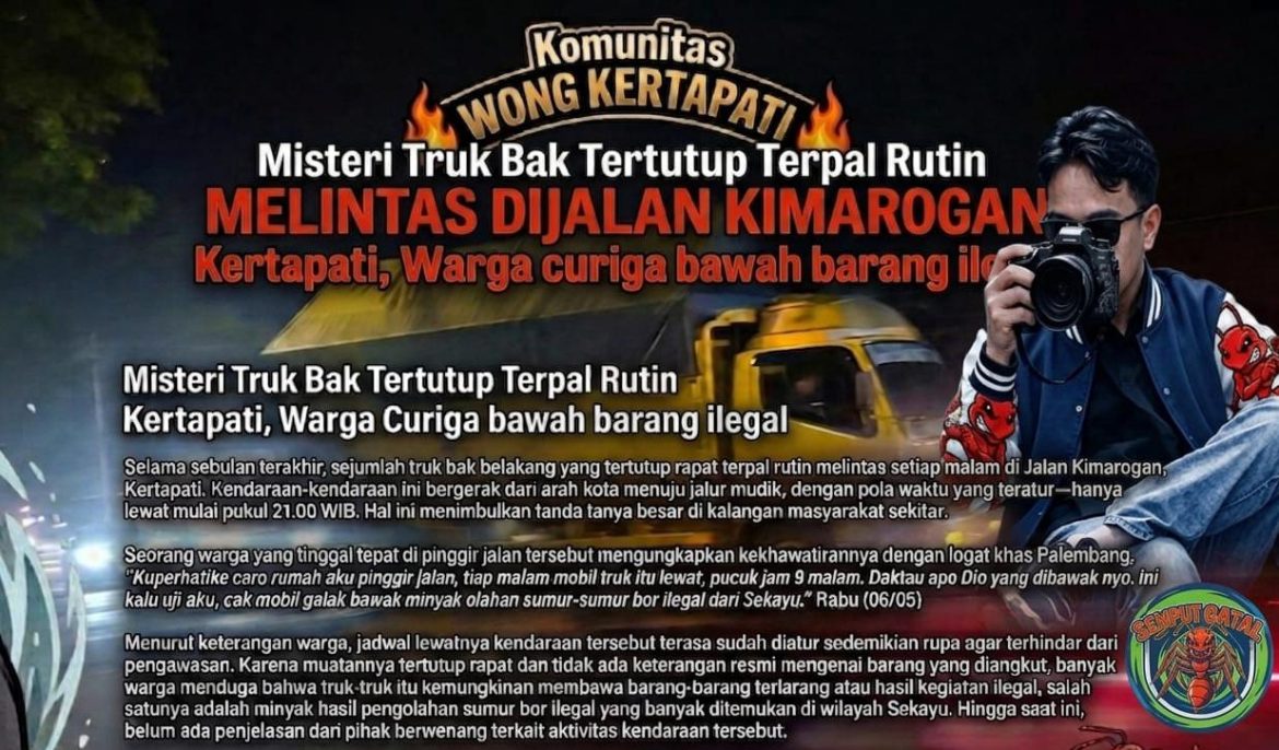 Komunitas SemutGatal Sumsel: Truk di Jalan Kimarogan Kertapati Diduga Bawa Barang Ilegal