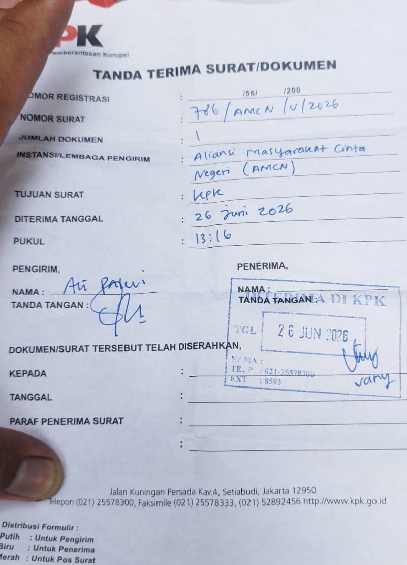 Diduga Terjadi Penyimpangan Dana Hibah KPU Muara Enim, AMCN Resmi Laporkan ke KPK, Ketua KPU Beri Klarifikasi